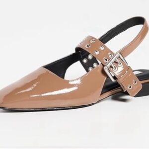 Rag & Bone Tan Patent Slingback Flats